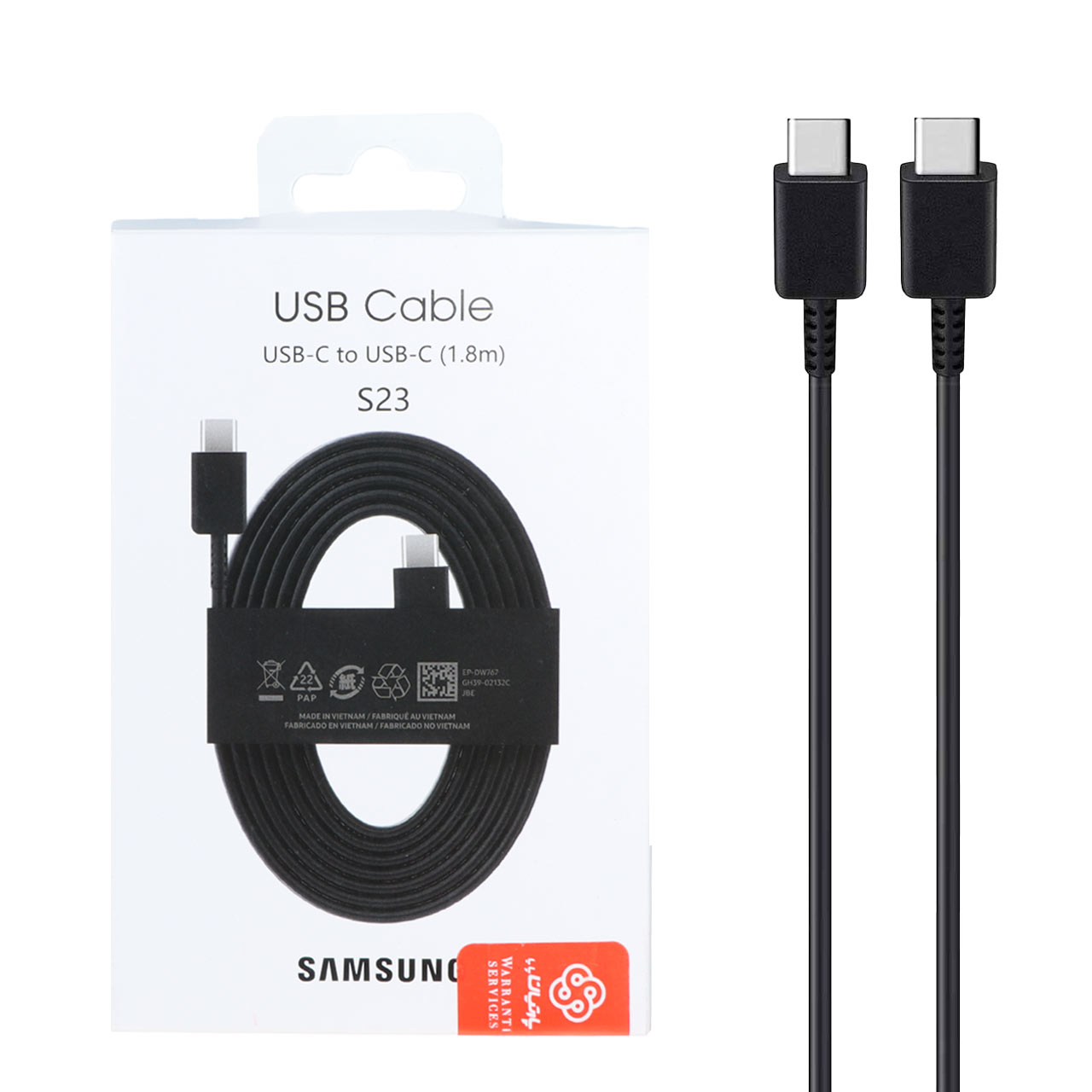 کابل شارژ 1.8 متری فست و Samsung Type-C to Type PD مدل EP-DW767 - مشکی - (گارانتی پارتیان پایا)